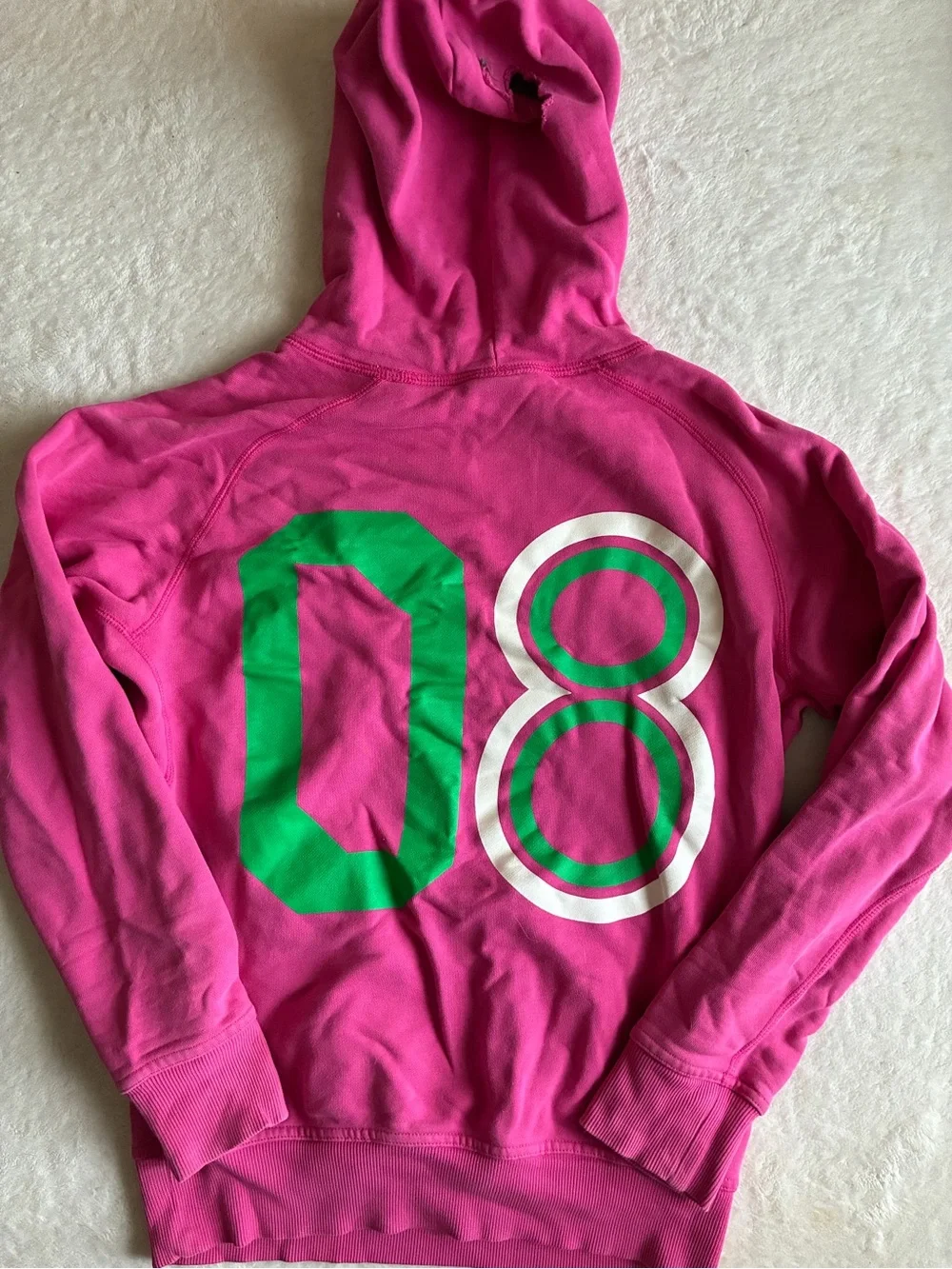 Vintage Nike Women’s Bright Pink Hooded Sweatshirt with White Swoosh